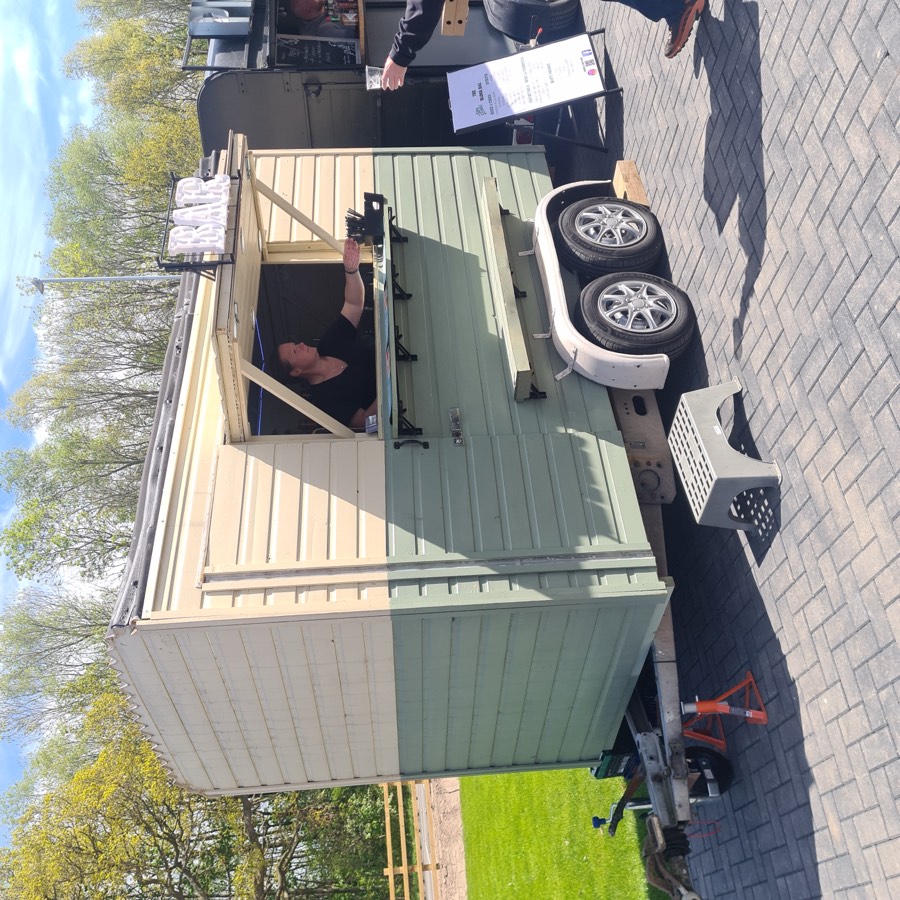 Guests being served at the mobile bar